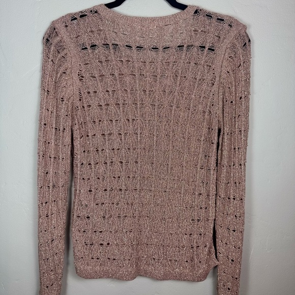Pilcro Long-Sleeve Open-Stitch Netting Sweater Size S Sparkle - Picture 5 of 6